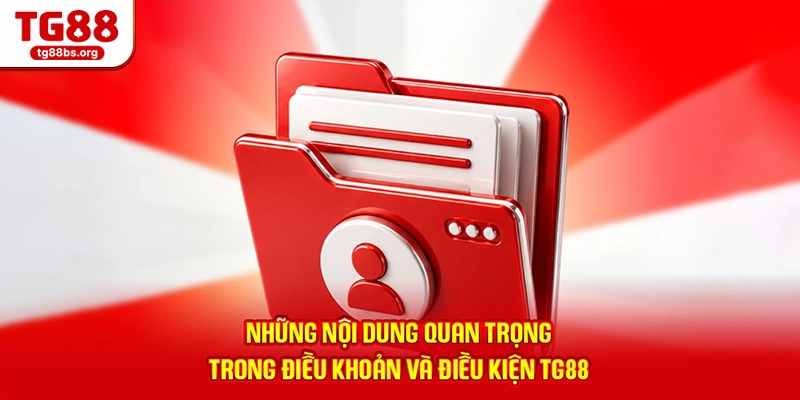 Những nội dung quan trọng trong điều khoản và điều kiện TG88